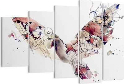 Produktbild von Bild auf Leinwand - Leinwandbild - Vogel Abstraktion - 150x100cm - Wand Bild - Wanddeko - Leinwanddruck - Bilder - Kunstdruck - Wanddekoration - Leinwand bilder - Wandkunst - EG150x100-4109