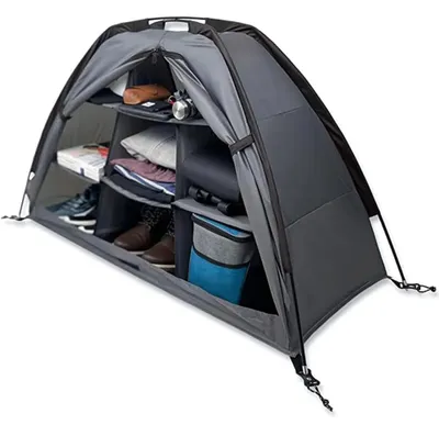 Produktbild von Camping Aufbewahrungsschrank - Faltbarer Schuhschrank / Campingschrank - 9 Fächer - Leicht - Platzsparend - Oxfordgewebe