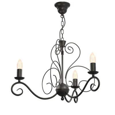 Zdjęcie produktu dla Lampa wisząca rustykalna świecznikowa czarna o 3xE14 15W Luminex