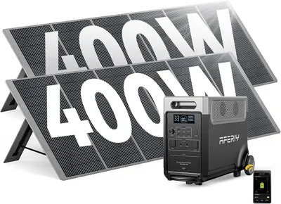 Obrázok produktu pre AFERIY 3600 W Power Station 3840 Wh s 2 solárnymi panelmi 400 W, rozšíriteľná na 11520 Wh, LiFePO4, UPS, aplikácia