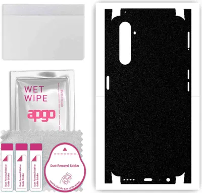 Produktbild von apgo Rückseite + Seiten Schutzfolie, Skin, kompatibel mit Realme 6 Pro, Hinten Displayschutzfolie aus Vinylfolie, kratzfest, einfache Montage - Mattschwarz