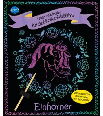 Produktbild von Mein schönster Krickel-Kratz-Malblock. Einhörner
