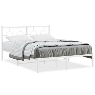 Immagine prodotto di vidaXL Struttura letto con testiera in metallo bianco 140x190 cm