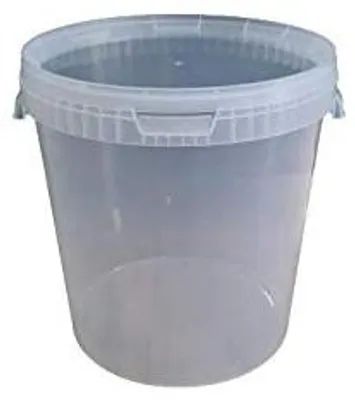 Produktbild von SILPLAST Eimer mit Deckel 30L x 1 Kunststoffeimer 30 Liter lebensmittelecht stapelbar Plastikeimer leer Transparent