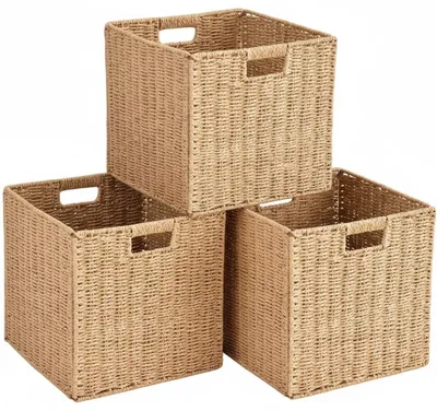 Produktbild von Set mit 3 Flechtkörben zur Aufbewahrung