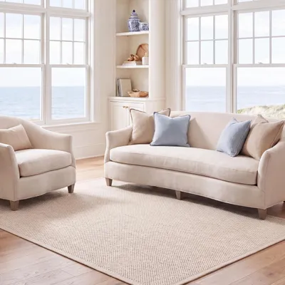 Naturfaser-Teppich, rechteckig, 160x229 cm, beige, niedriger Flor