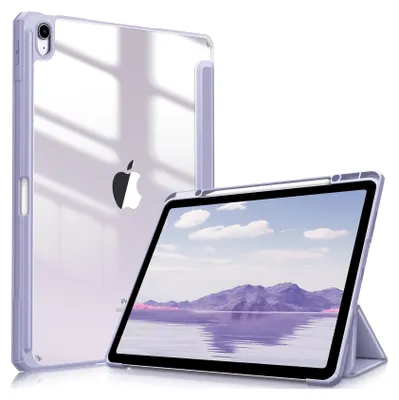 Produktbild von Fintie Hybrid Hülle für iPad Air 13 Zoll M4/M3/M2 (2026/2025/2024) mit Stifthalter - Stoßfeste Schutzhülle Case mit transparenter Hartschale auf der Rückseite für iPad Air 13 Zoll, Pastellviolett
