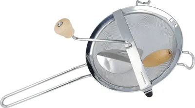 Produktbild von Passiermaschine EUROHOME Passiermühle mit abnehmbarem Rührwerk aus Edelstahl, Passiersieb mit Holzgriff 39cm