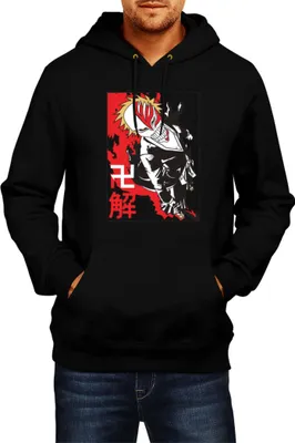 Obrázok produktu pre Pánska Mikina S Kapucňou Manga Japan Anime Comics Animation Bleach 003, Man 2XL / čierna