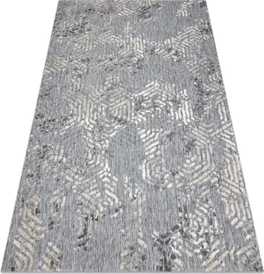 Produktbild von Teppich Strukturell SOLE D3842 Sechsecke flach gewebt grau / beige Grau 140x190 cm