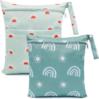 Produktbild von Wet bag Set 2 Stück, wasserdicht, mit Reißverschluss, für Windeln