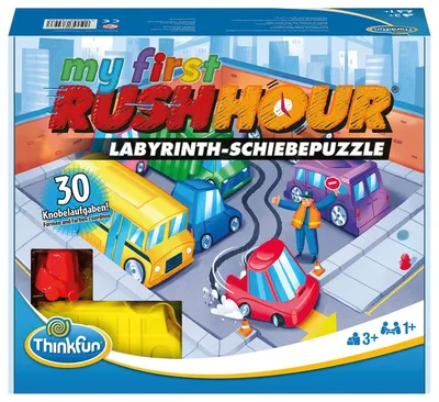 Productafbeelding van Mijn Eerste Spitsuur: Het bekende spel over files voor kinderen vanaf 3 jaar. Een logisch spel voor 1 speler, met opdrachten voor beginners en gevorderden. Versie 2021