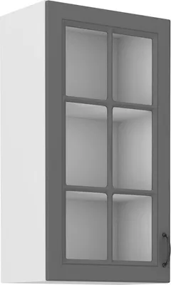Image de Armoire haute supérieure vitrée SOPHIA – largeur 40 cm, gris / blanc