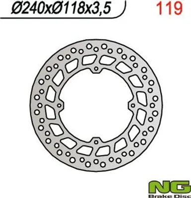 Produktbild von Ng Brake Front Taricks Für Honda Crm 125, Xlr 125, Xr 250/600 (240X118X3.5)