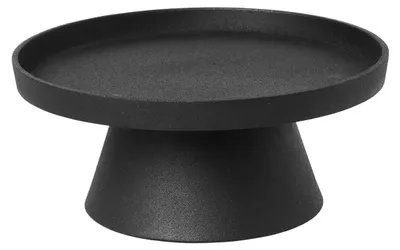 Kandelaar aus Aluminium, schwarz matt, 24 x 11 cm