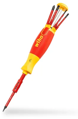 Productafbeelding van Schroevendraaier met bitopslag LiftUp, elektrisch (rood/geel, 7-delig)
