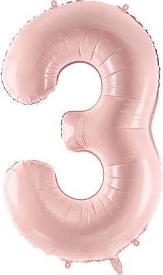 Immagine prodotto di Palloncino in foil numero 3, 72 cm, rosa chiaro