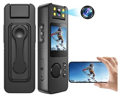 Produktbild von 1080P Body Cam mit Audio & Nachtsicht, Tragbare Mini-Kamera mit WiFi, Drehbare Linse & Clip für flexible Befestigung
