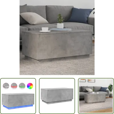 Obrázek produktu pro The Living Store Konferenční stolek s LED světly betonově šedý 90x50x40 cm