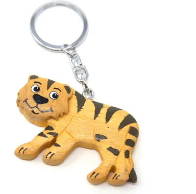 Produktbild von Schlüsselanhänger aus Holz - Tiger