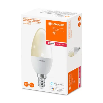 Produktbild von Ledvance Smart+ LED Parathom Kerze 6W = 40W E14 matt 470lm warmweiß 2700K dimmbar Alexa & Google ZigBee