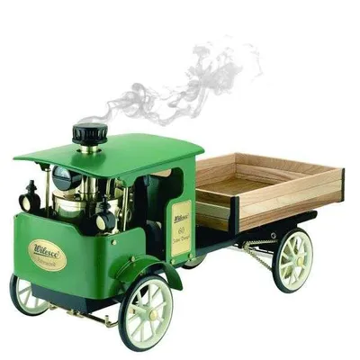 Produktbild von Wilesco Holz-Modell-Lastwagen Sammlerartikel mit Kabelfernsteuerung, abnehmbarem Dach, kippbarer Pritsche, L 46 cm B 19 cm H 23 cm