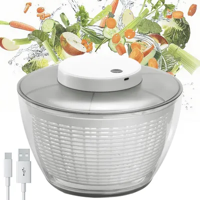 Image de Centrifuge à salade en acier inoxydable de 4,5 litres, idéale pour des repas sains