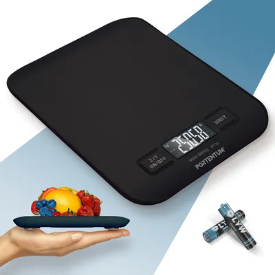 Küchenwaage digital 5 kg LCD Edelstahl Tara schwarz