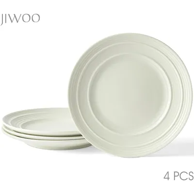 Produktbild von Keramik Teller Set 4-teilig Ø21,4 cm mit Matt-Glasur, Flachteller für Speise, Kuchen und Dessert für 4 Personen, mikrowellen- sowie spülmaschinenfest