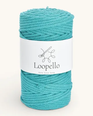 Immagine prodotto di Spago di cotone Loopello, diametro 5 mm, 100 metri – Turchese