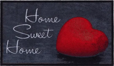 Produktbild von Fußmatte - Anthrazit - Rot - 75 x 50 cm - Home Sweet Home