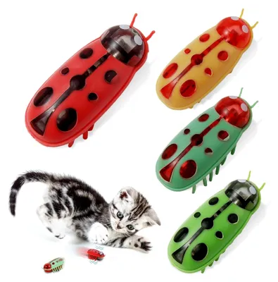 Produktbild von 4 Stück Mini Käfer, Elektrisches Insekt für Katzen, Interaktives Katzenspielzeug
