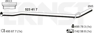 Produktbild von ERNST Abgasrohr Auspuffrohr für RENAULT KANGOO (KC0/1) 523417