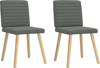Produktbild von vidaXL Esszimmerstühle 2 Stk. Dunkelgrau Stoff