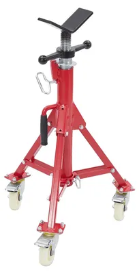 Produktbild von Schweißrohrständer, höhenverstellbar von 28–52 Zoll, aus robustem Kohlenstoffstahl, 4 verriegelbare Rollen, 1.000 lbs Tragfähigkeit