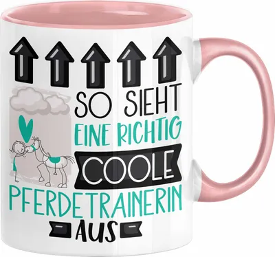 Produktbild von Pferdetrainerin Geschenk Tasse Lustig Geschenkidee für Pferdetrainerin Geburtstag So Sieht Eine Richtig Coole Pferdetrainerin Aus Frauen Spruch (Rosa)