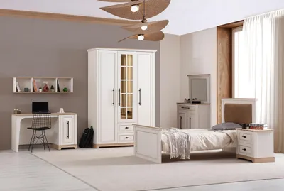 Produktbild von Exklusive Schlafzimmer Garnitur Luxus Bett Nachttisch Kleiderschrank