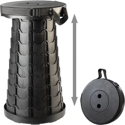 Produktbild von Klapphocker, Campinghocker, Klappstuhl, Faltbarer Tragbarer Klapphocker, Angelhocker, Belastung 180KG, Schwarz