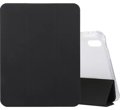 Produktbild von Mobigear Dreifach-Faltetui für iPad 11 (2025) aus TPU und Kunstleder, Klapphülle mit Stifthalter - Schwarz