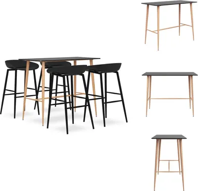 Productafbeelding van vidaXL 5-delige barset, zwart - Eetsets
