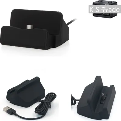 Produktbild von K-S-Trade Docking-Station kompatibel mit Samsung Galaxy A8 (2018) Ladestation Dock Ladegerät Docking Station Tischständer Ständer inkl. USB Typ C