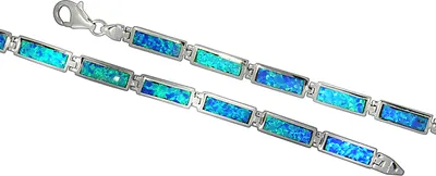 Produktbild von F Armband 925/- Sterling Silber Opal blau