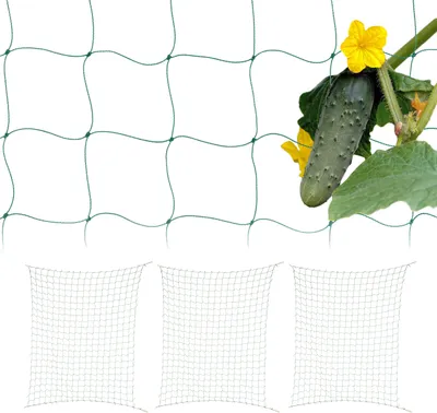 Produktbild von Relaxdays Ranknetz 4er Set, für Gewächshaus, 200x250 cm, Rankhilfe Gurken, Maschenweite 10 cm, Gewächshausnetz, PE, grün