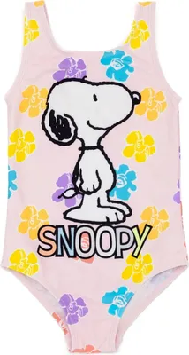 Image de Snoopy - Maillot de bain enfant NS6945 (104) (Rose/Blanc/Jaune)