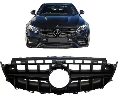 Imagen del producto de Rejilla delantera de refrigeración central para Mercedes Clase E W213, Clase S W222, Clase C C238 y Clase A W177, modelos 2016-2019, color , estilo E63.