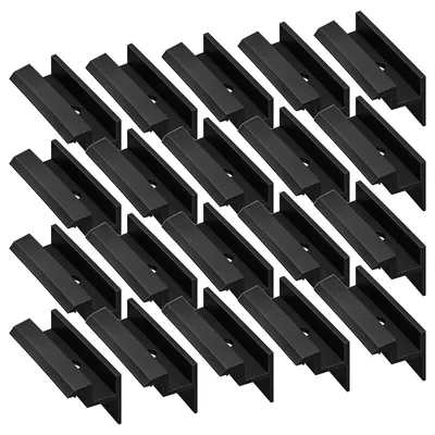 Produktbild von 20x Endklemme schwarz für 30mm Solarmodul Aluminium Korrosionsbeständig Solar PV Modul Montage Halterung Befestigung Set Panel