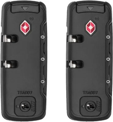 Image de Lot de deux cadenas TSA, à combinaison, pour valises, coque rigide, accessoires de sécurité