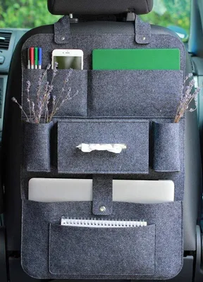 Productafbeelding van Auto-organizer met rugleuningbescherming en veel opbergvakken - Donkergrijs