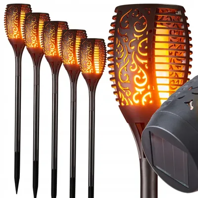 Produktbild von Smartled 6x Solar-Fackel-Gartenlampen mit Erdspieß und Dämmerungssensor