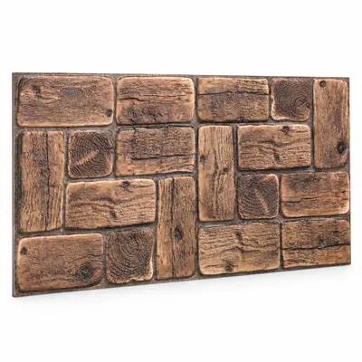 Produktbild von 3D Wandpaneele PVC Holzoptik | Kiefer Holzblock | 1 Platte ca. 0,5 m² | Wandverkleidung für Wohnzimmer, Küche & Bad | DIY Montage
